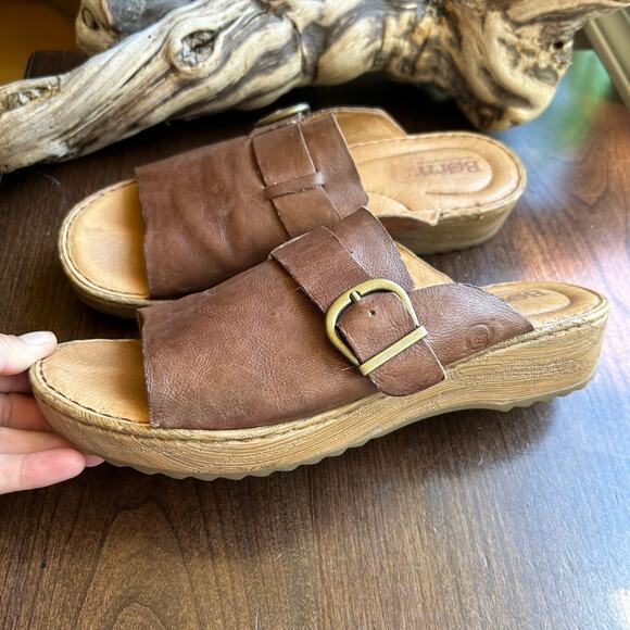Born Averie Leather Platform Mule Sandal women’s size 8 - Picture 5 of 9